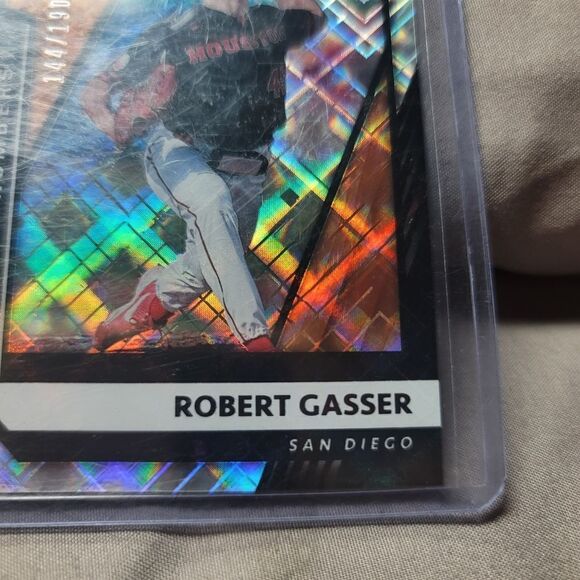 2021 Elite Extra Edition Rober Gasser San Diego pitcher holographic card 144/190 - Picture 5 of 12